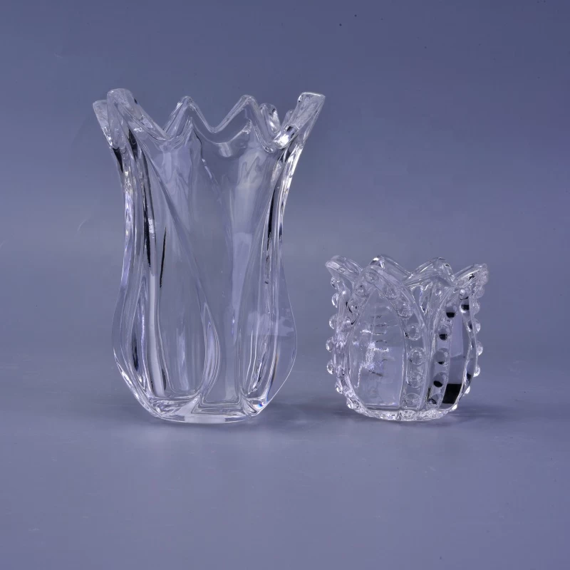 Crystal Flower Votive Glass Candle Holder