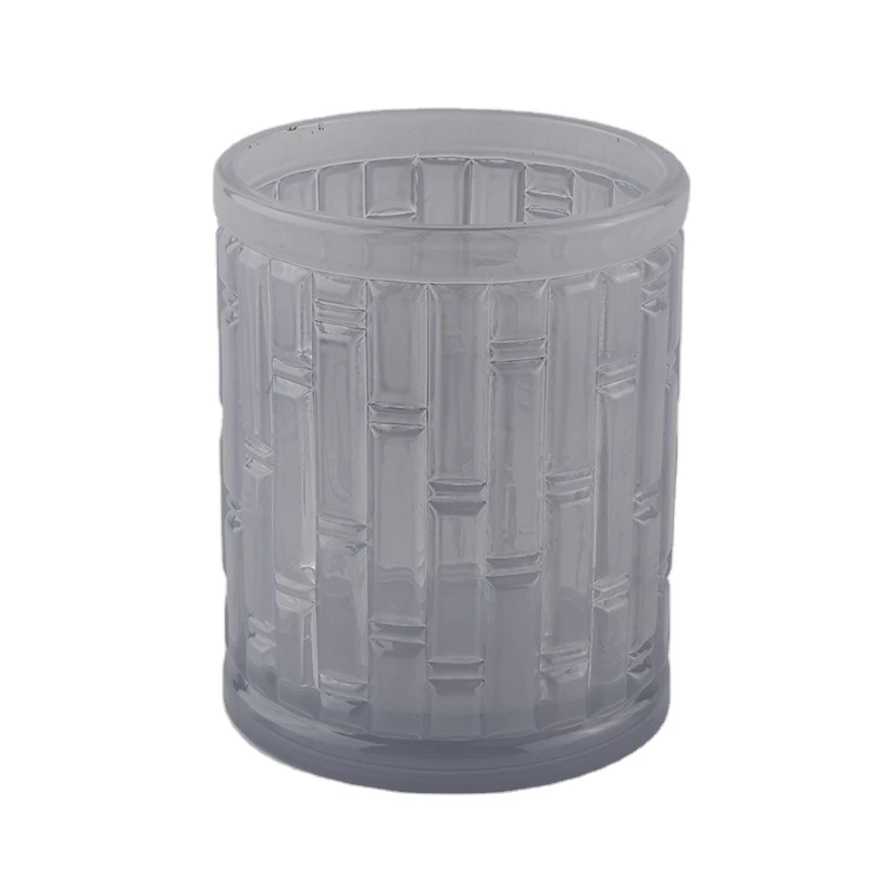 frosted colored glass candle jar with lid
