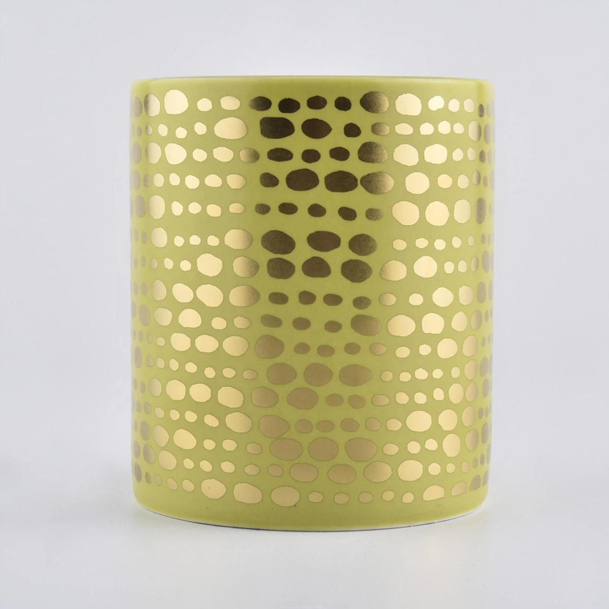 Hot selling bulk gold decorative unique ceramic candle jar for wedding