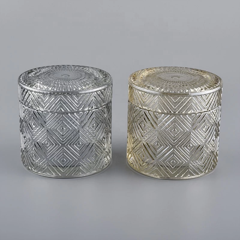 Luxury empty candle glass jar with lids manufacturer