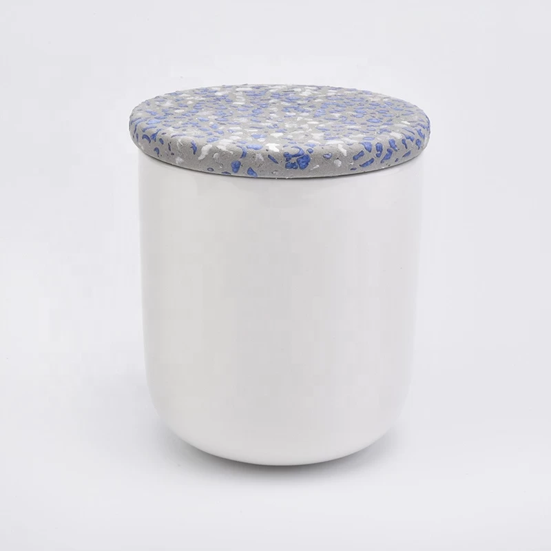 Suppliers Custom round cement lids for candle jars