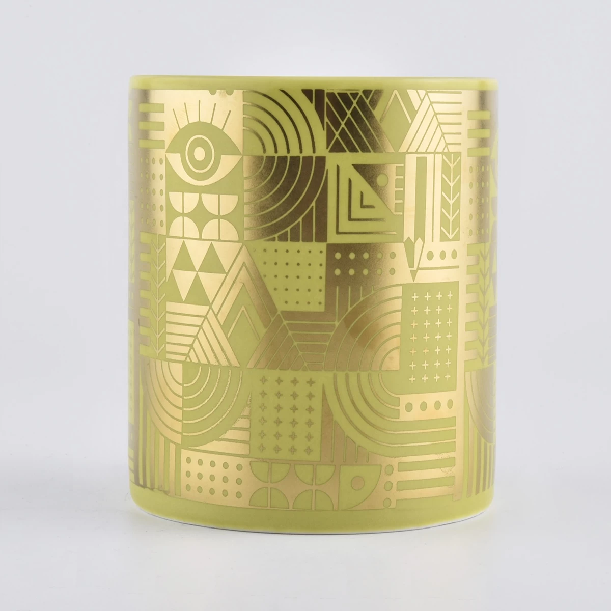 Wholesale Own Brand Custom Design Ivory Fragrance Round Ceramic Candle Jar