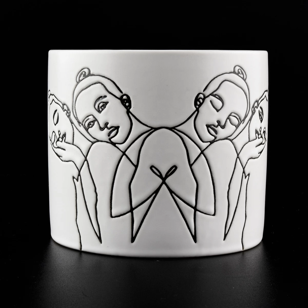 White onyx ceramic Candle holders/candle jar