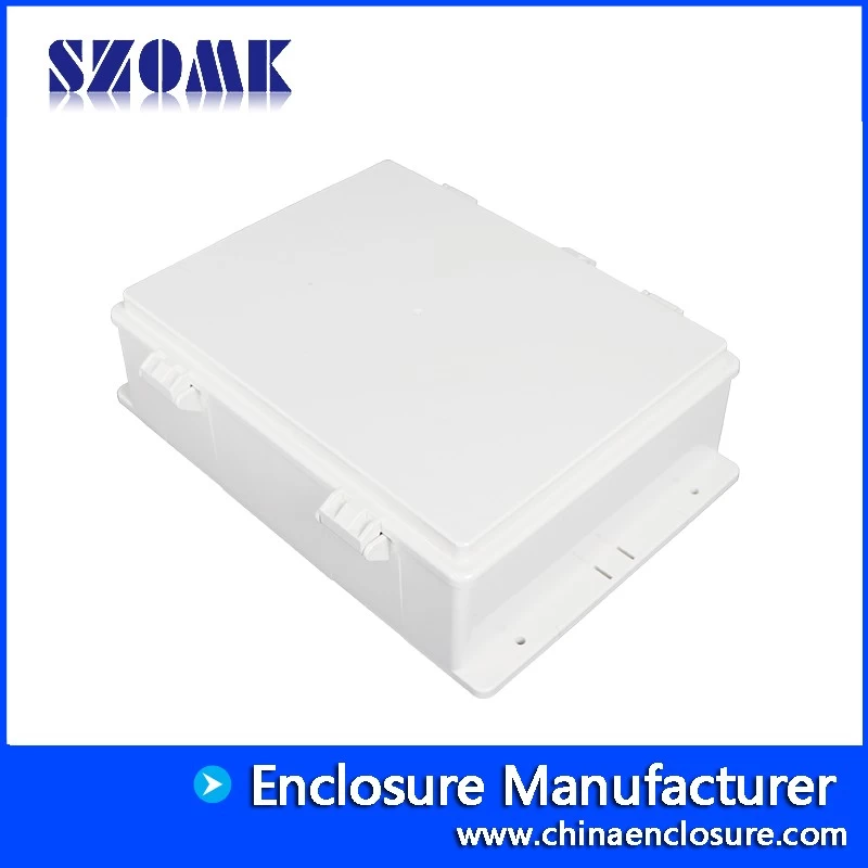 China Outdoor Hinged Weatherproof Plastic Project Box Elelctronics PCB Junction Housing Control Box AK-01-62 335*235*96mm manufacturer