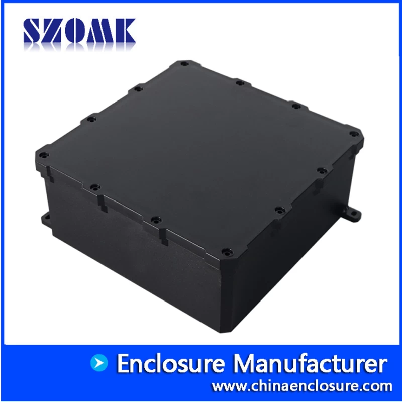 porcelana Material de PC, carcasa negra resistente a la intemperie para PCB SZOMK, caja de carcasa de instrumento de plástico impermeable para exteriores, AK-BW-09 174*174*73mm fabricante