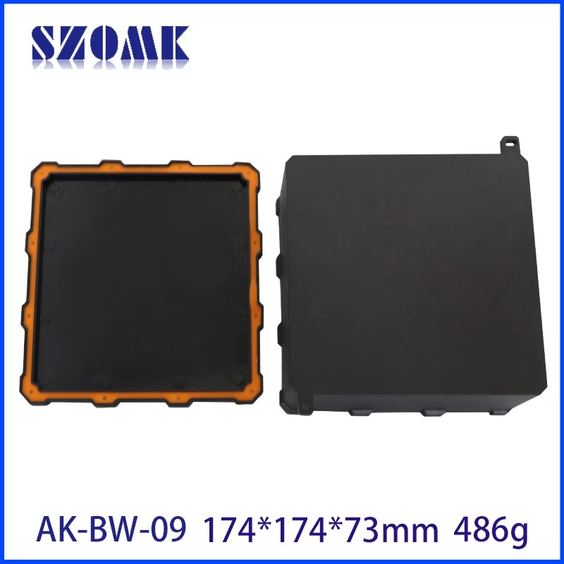 PC Material Black Weatherproof Enclosure for PCB SZOMK Waterproof Outdoor Plastic Instrument Housing Box AK-BW-09 174*174*73mm