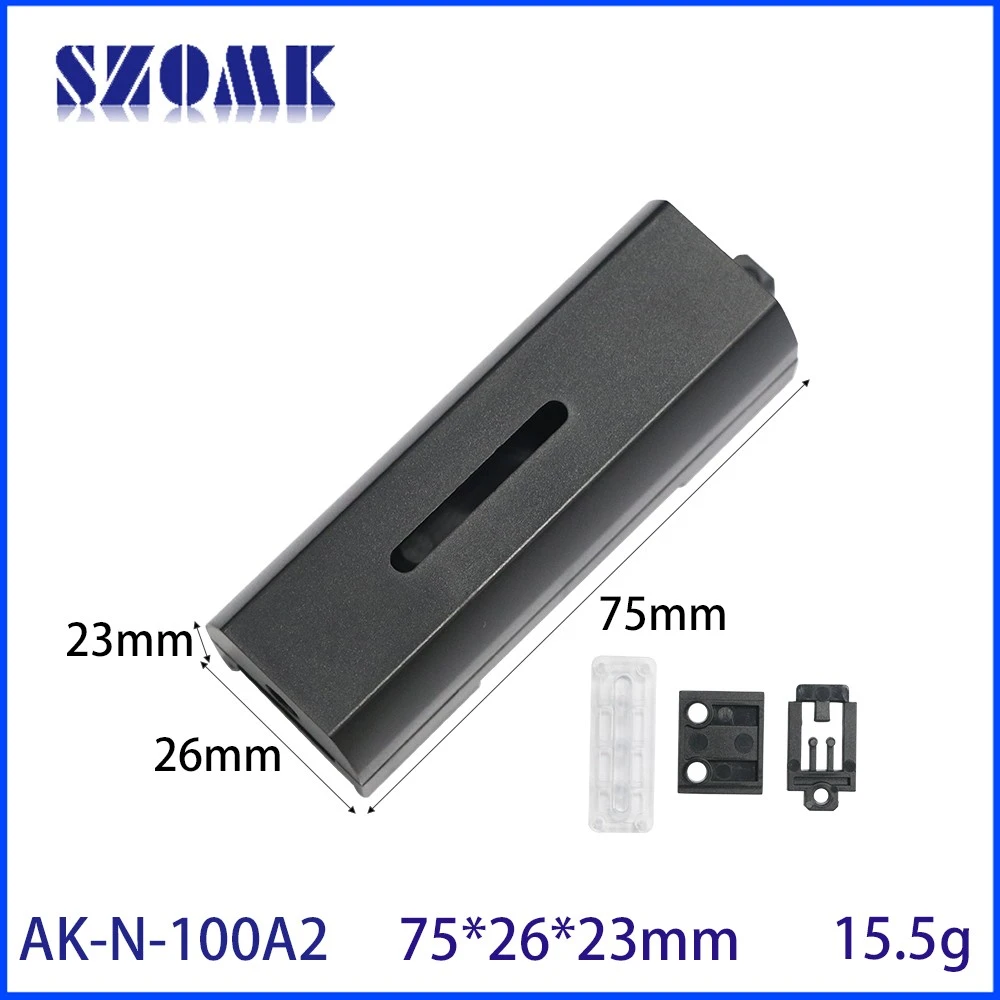 中国 75*26*23mm AK-N-100レールマウントデュアルシリアルポートサーバーエンクロージャー485/232シリアルポートModbus Gateway ABS Electrical Box with Square Hole メーカー