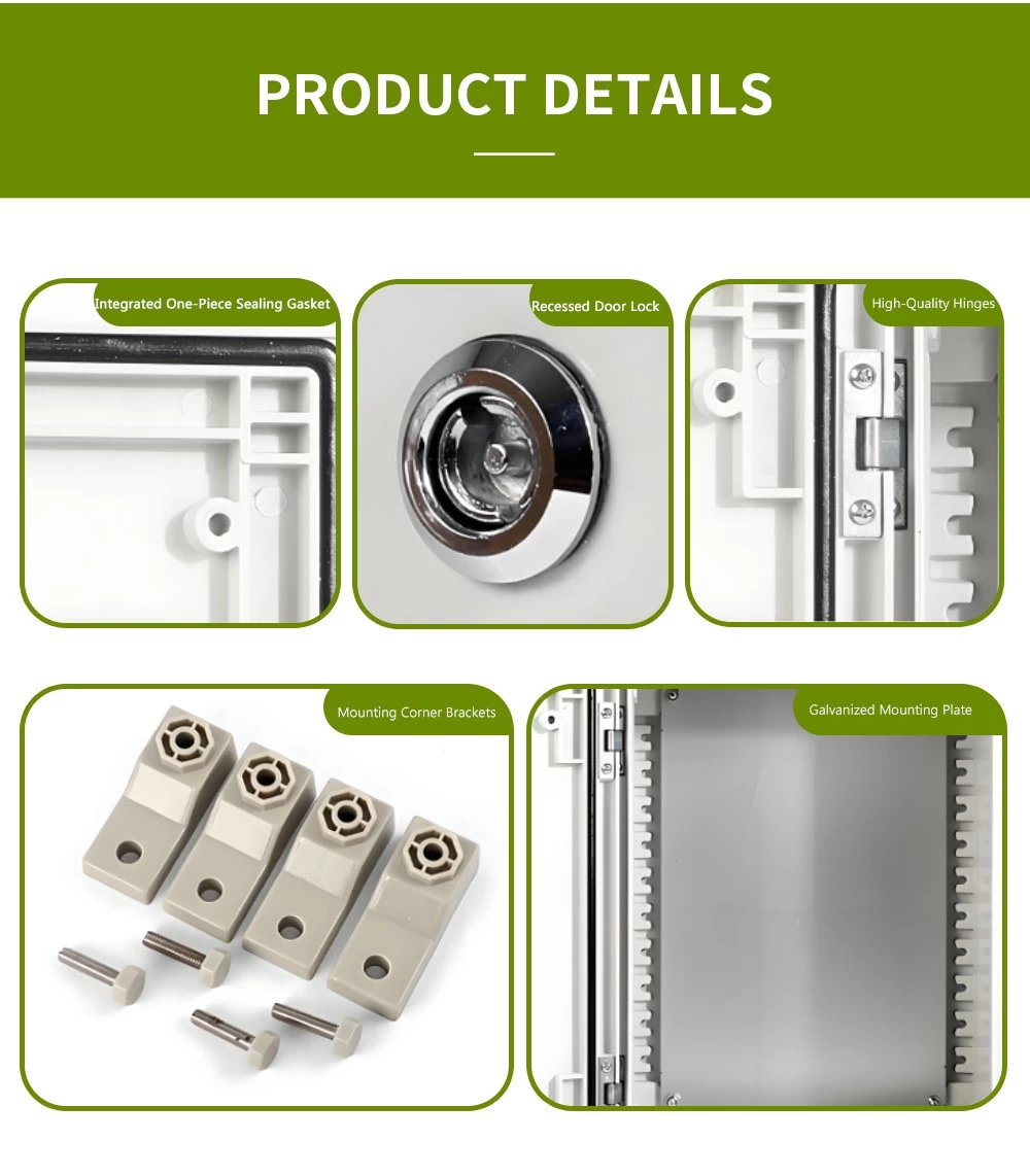 AK-SMC-Series SMC صندوق كهربائي من الألياف الزجاجية IP65 مقاوم للماء صندوق كهربائي لخزانة الطاقة الشمسية PLC لوحة التحكم الخارجية