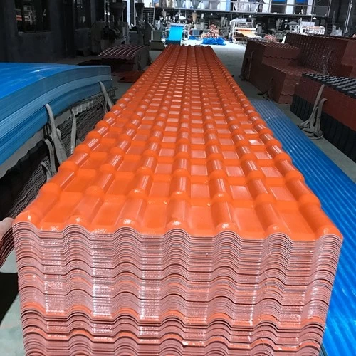 Tsina Fireproof asa synthetic resin plastic roof tiles, pvc roofing sheet tile factory Manufacturer
