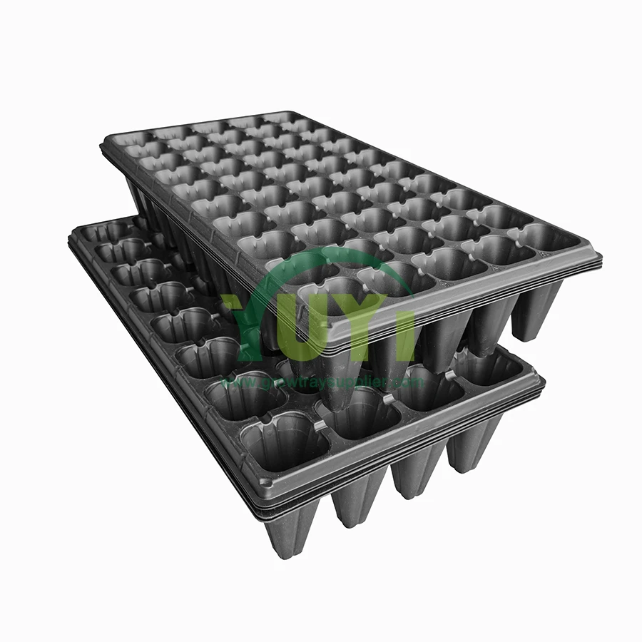 China Cheap Black Plastic 32 50 72 128 Cell Deep Large Hole Forestry Ute Nursery Seedling Tree Seed Trays manufacturer
