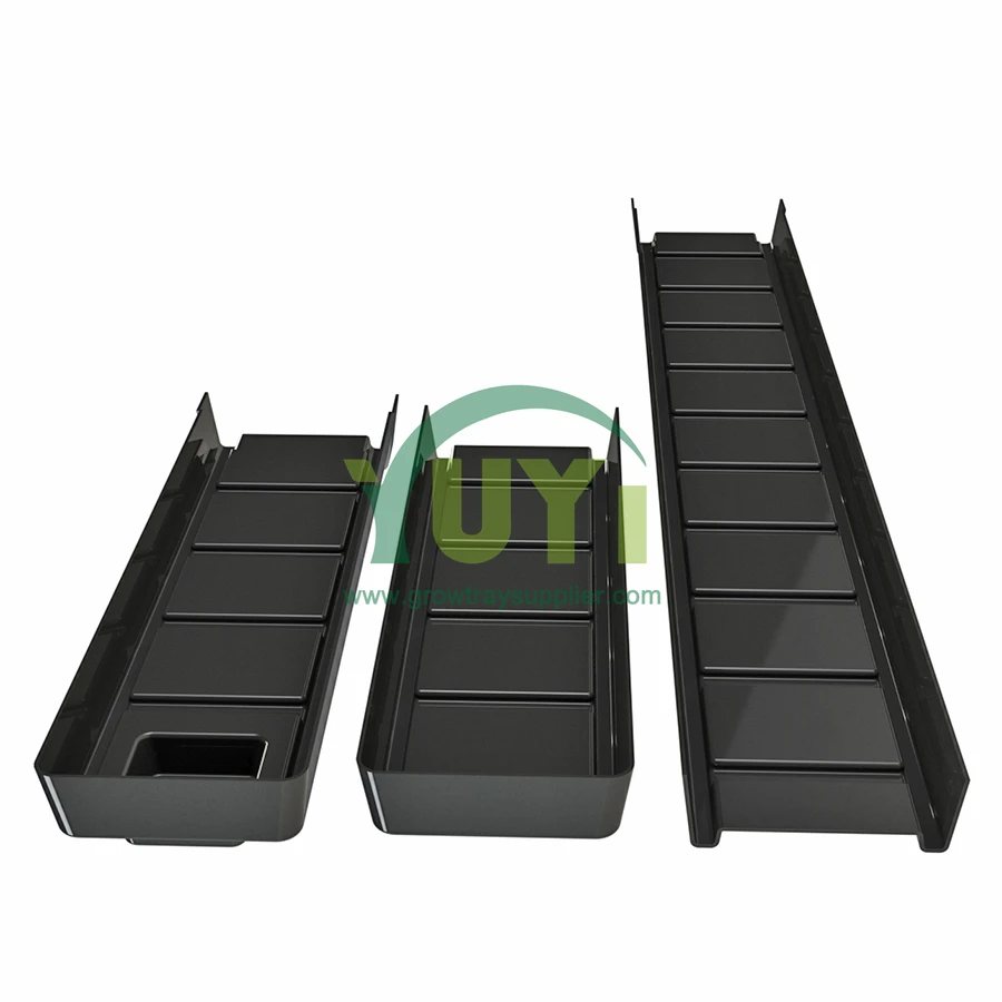 Neu gestalteter 160 -mm -NFT -System Hydroponischer Kunststofftrog mit Kämmen Boden für die Landwirtschaftsanpflanzung