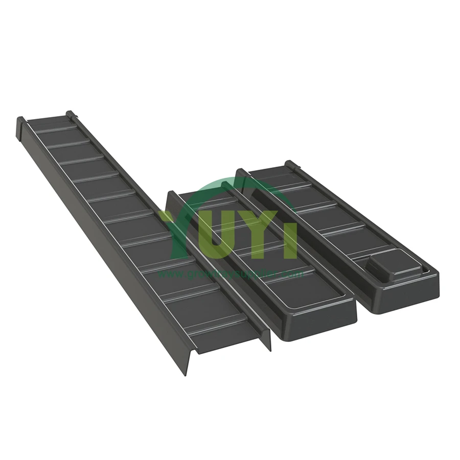 Neu gestalteter 160 -mm -NFT -System Hydroponischer Kunststofftrog mit Kämmen Boden für die Landwirtschaftsanpflanzung