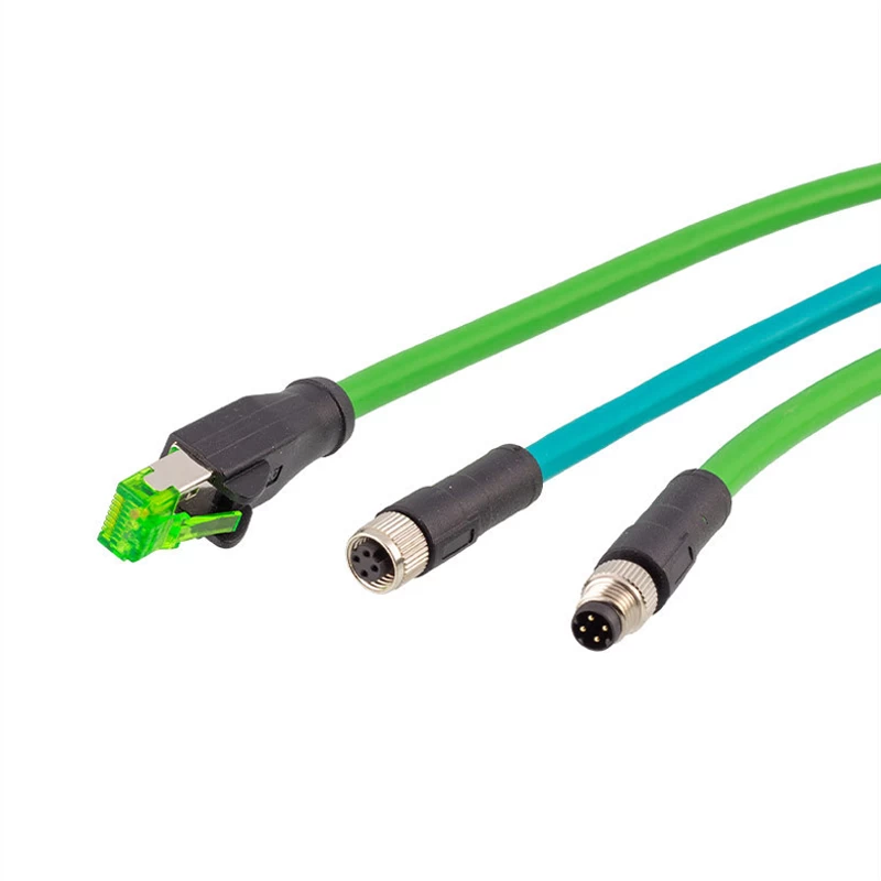 China M8 4 pin D coded connector rj45 ethernet cable manufacturer