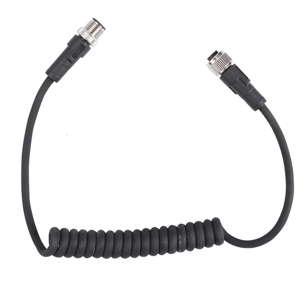 M12 4-positions Female connector angled cable