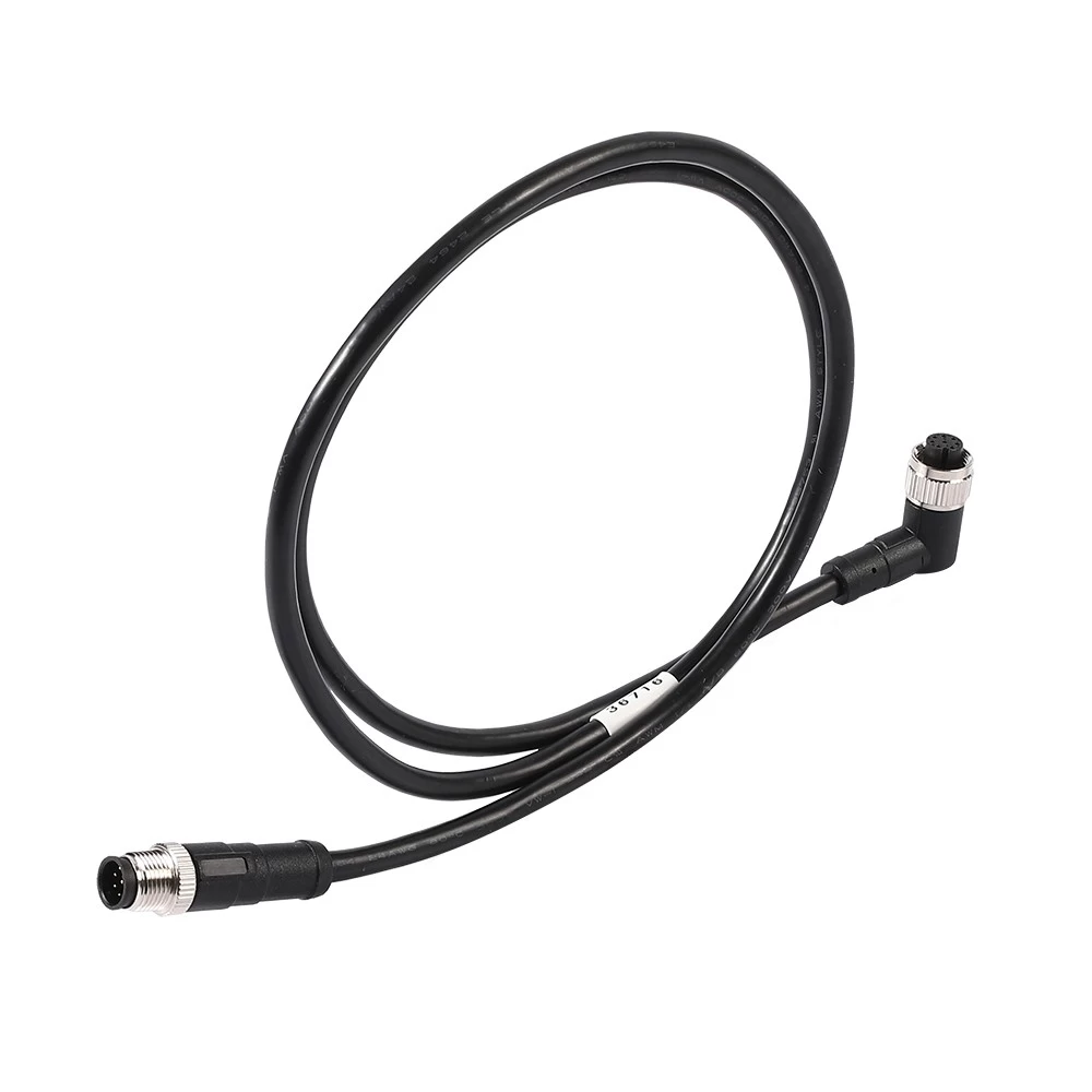 Chiny M12 8-pinowe złącze żeńskie kątowy ekranowany kabel Pur producent