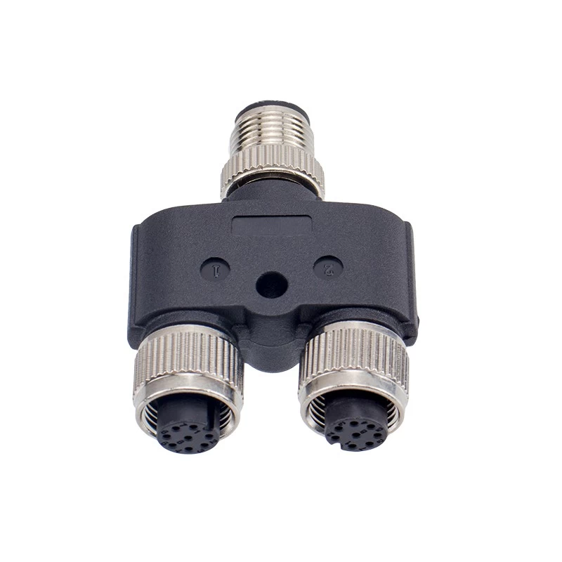 China M12 8-pin female Y-coupler connector manufacturer