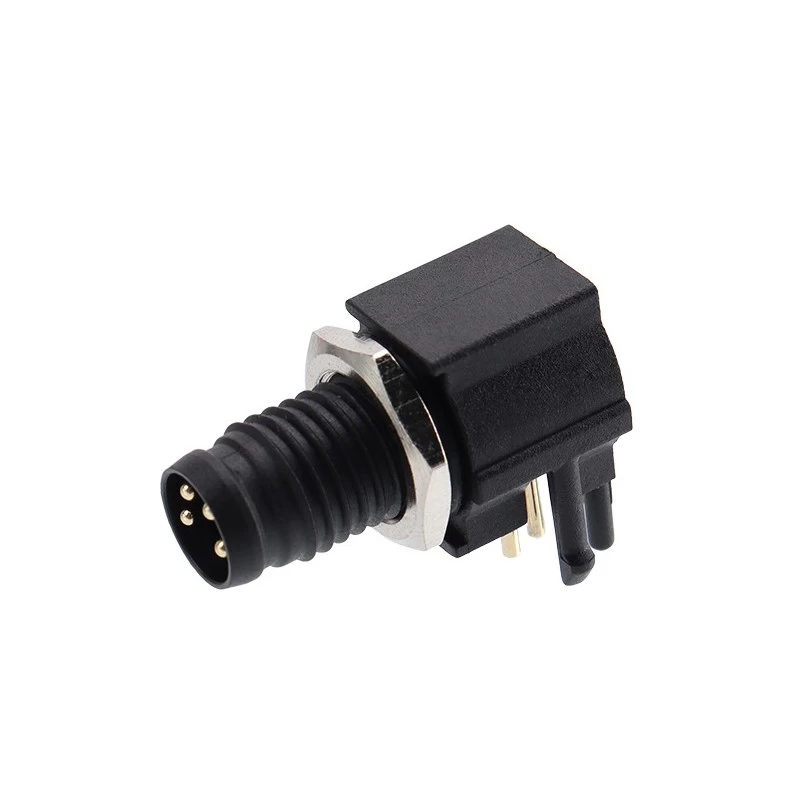 M8 4 pin male or female plastic right angle pcb connector