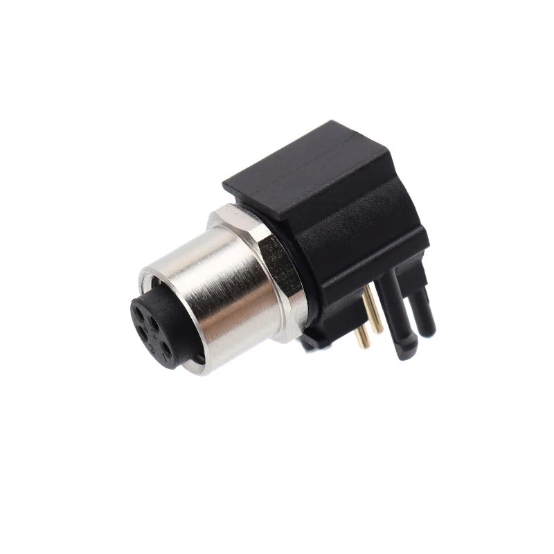 M8 4 pin male or female plastic right angle pcb connector