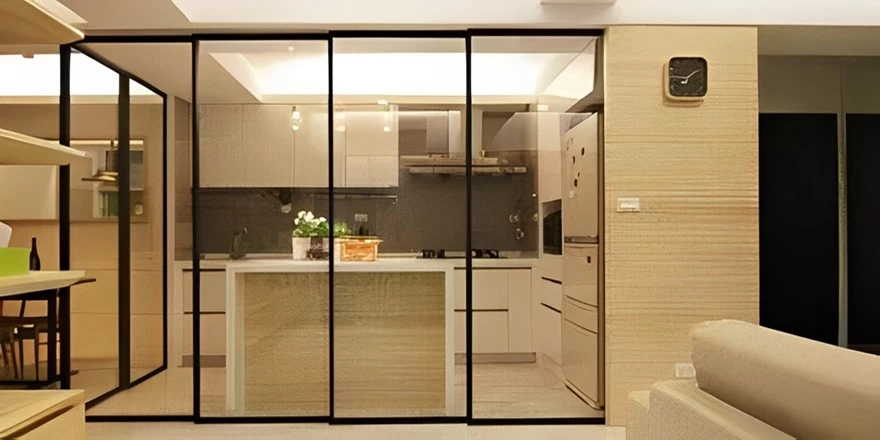 kitchen glass partition wall