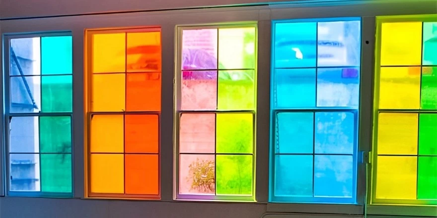 design color decorated glass window