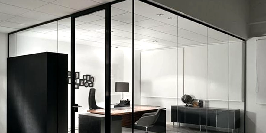 transparency glass office partition wall