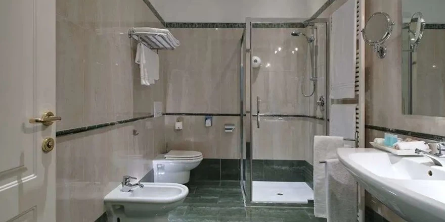clear glass shower bathroom door hotel
