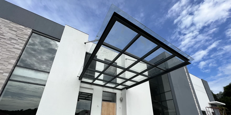 heat strengthened glass construction glass canopy factory
