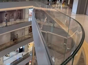 Valla de seguridad para centros comerciales Vidrio laminado curvo