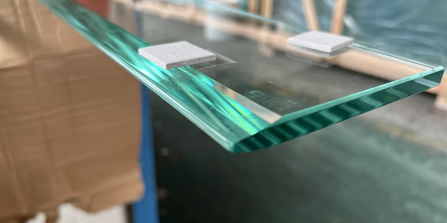 Pencil polished glass edges with bevel factory