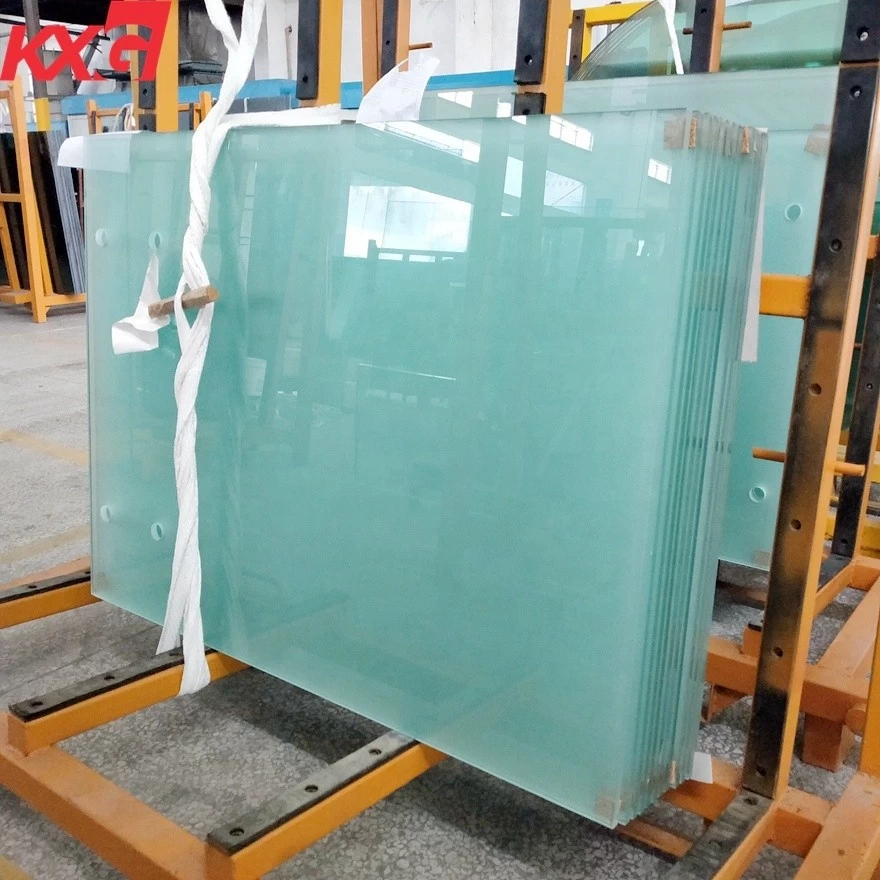 China China kunxing glass factory frosted tempered glass for railing shower door building glass manufacturer