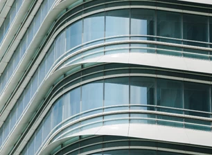 What are the glass curtain wall options for building interiors?