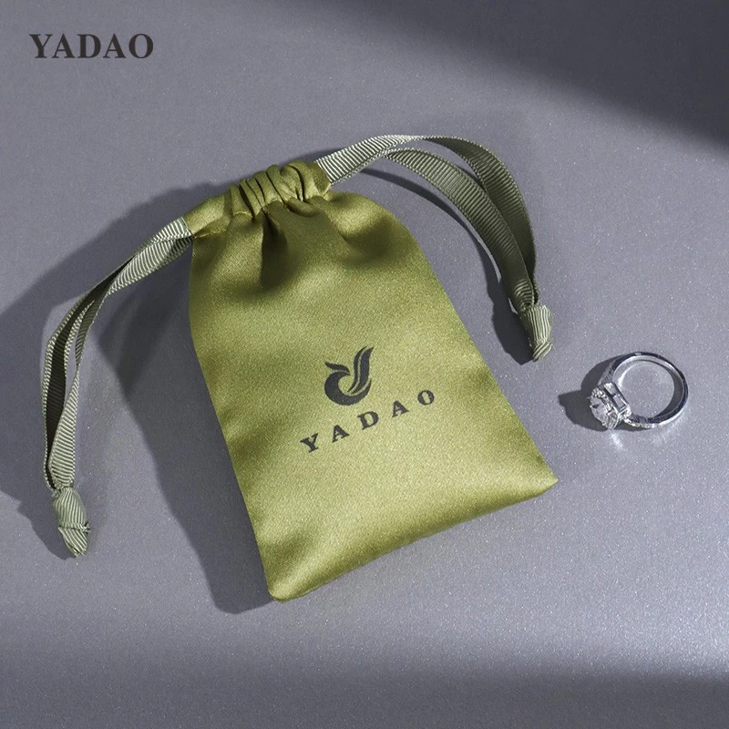 asequible buena calidad vender bien satén de seda brillante tienda de joyas accesorios regalos embalaje cordón cinta bolsa bolsa tienda en línea