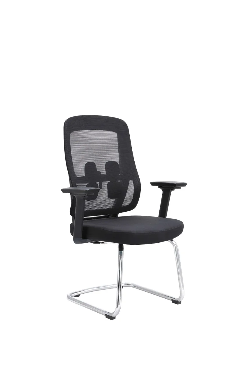 Newcity 647C de înaltă calitate Cel mai bun preț Scaune pentru vizitatori cu cadru metalic cromat Cotieră reglabilă pentru așteptare Scaun de birou din plasă pentru sala de conferințe
