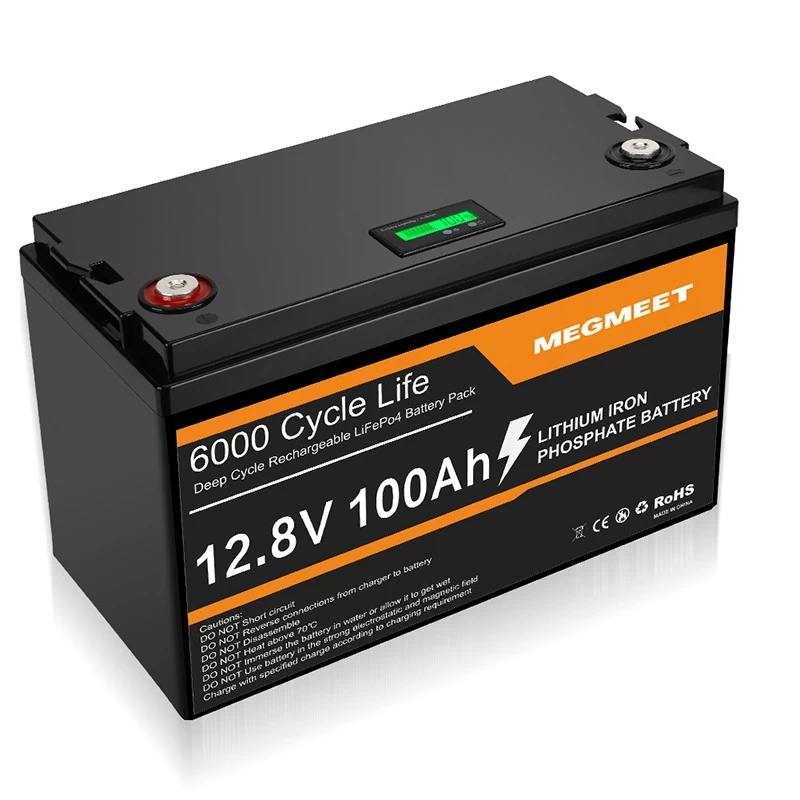 China 12.8v 100Ah Lithium Iron Phosphate Battery 200Ah Ion Batteries Pack with APP LCD Display for Solar Power Energy Storage Battery manufacturer