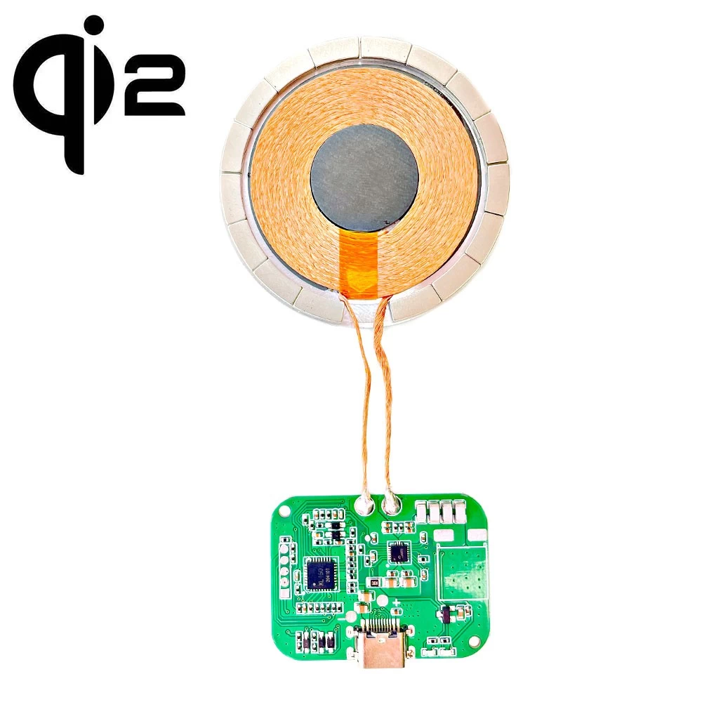 China qi215W 20W magnetic fast wireless charging module magnet transmitter receiver 15w fast Qi2 QI two magnetic wireless charger module manufacturer