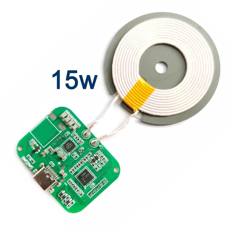 China Qi EPP 15W fast charging wireless charger PCBA module PD QC3.0 type-C port adapter wireless charging pcba manufacturer