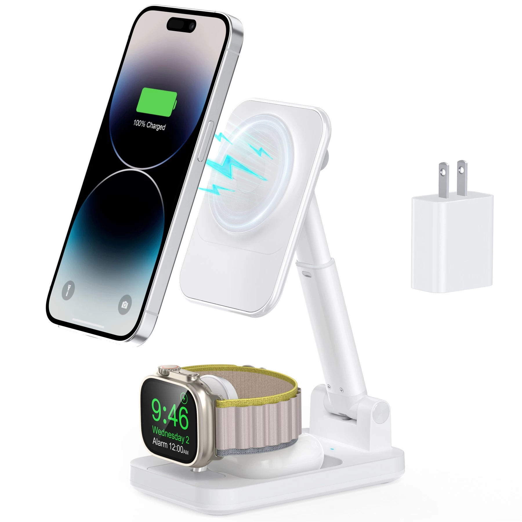 China 15W portable multifunctional three in one wireless charger customize 3in1 magnetic folding wireless charging 3 in 1 wireless charger manufacturer