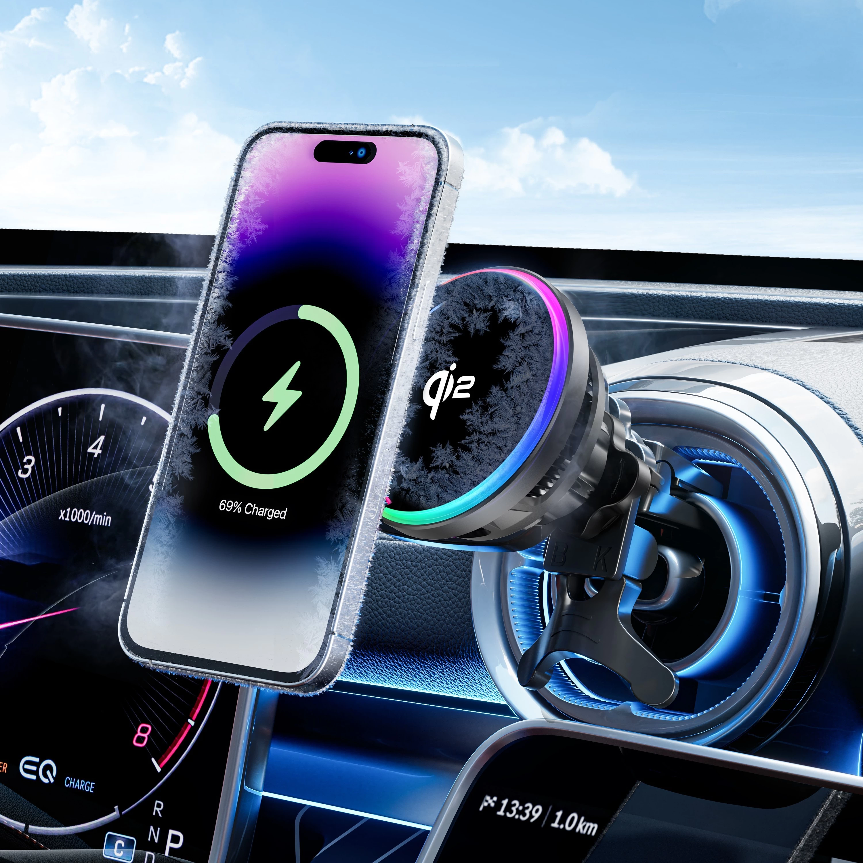 Huagon QI2 magnetický držiak na auto s chladením Huagon QI2 magnetický držiak na auto s chladením