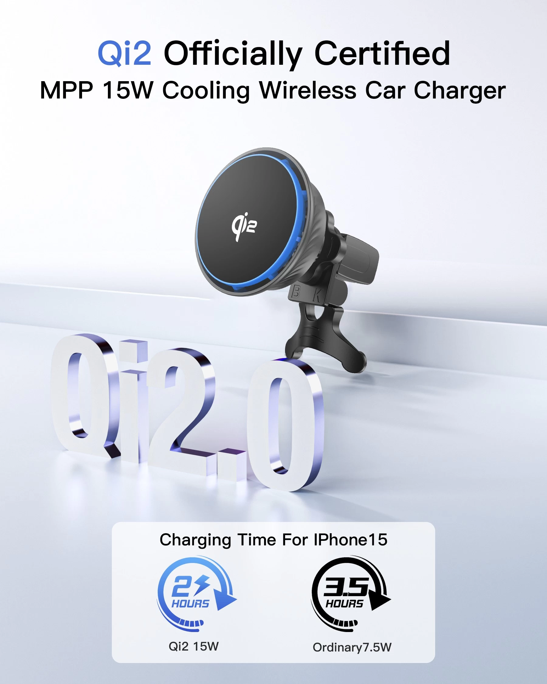 Cina Qi2 15w Caricatore wireless Caricatore di raffreddamento wireless produttore