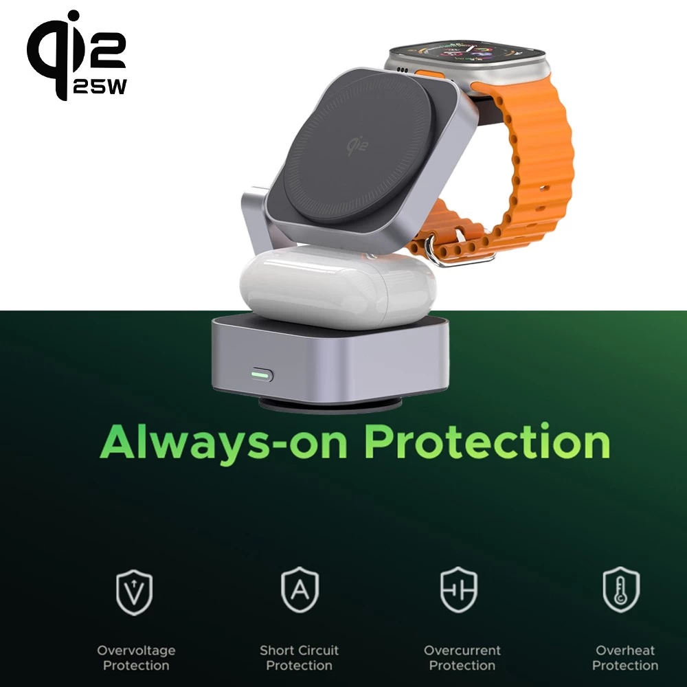Cina 3in1 stand di ricarica wireless 3 in 1 caricatore wireless 25w qi2 caricatore wireless produttore