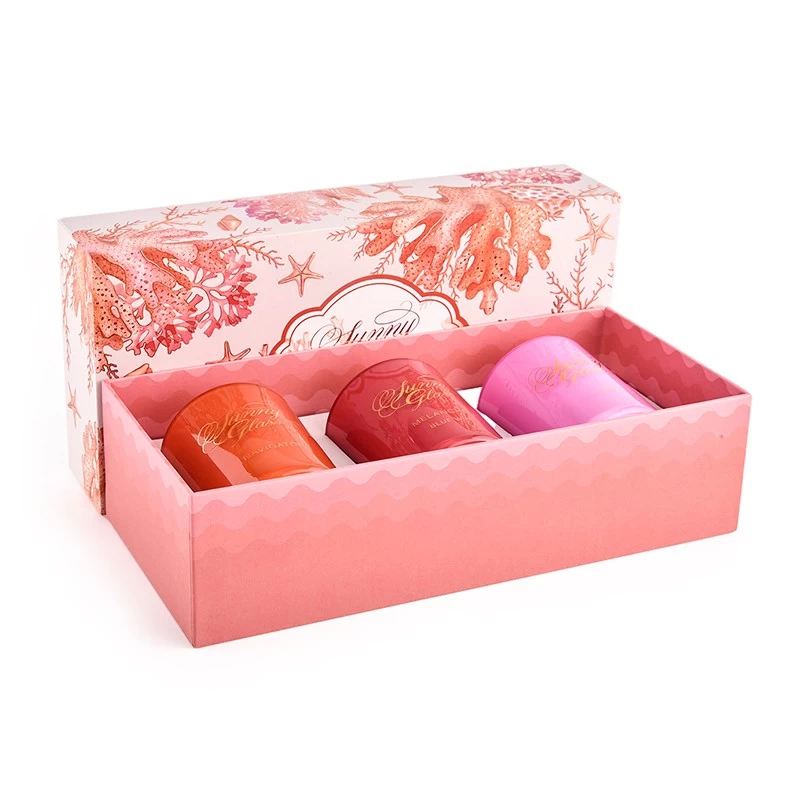 Coral Gift Packaging Box Candlestick Birthday Gift Box Empty Box