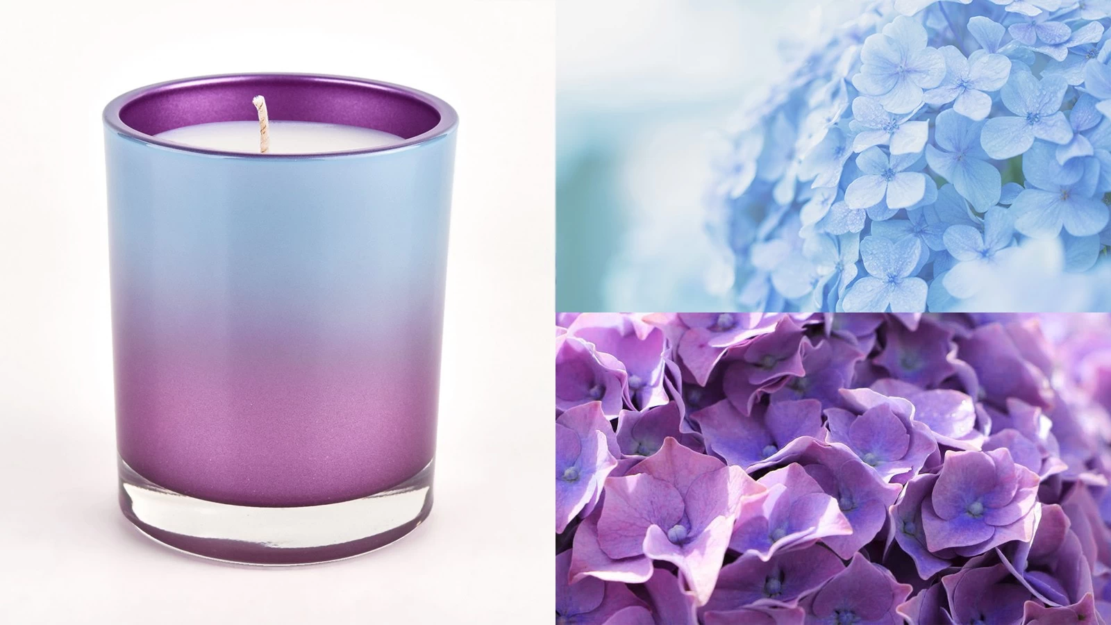10 oz Straight Edge Glass Candle Container Purple Gradient Blue Decoration