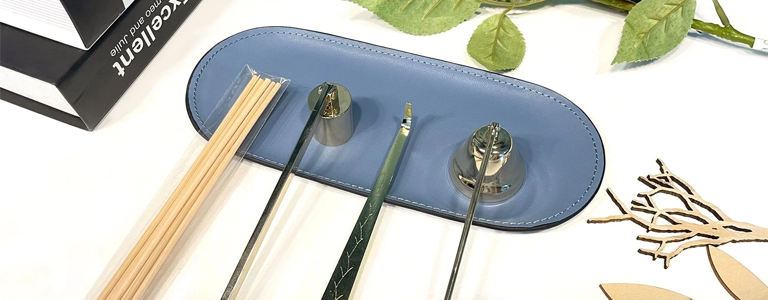 Candle Trimmer Tray Candle Accessories Candle Wick Trimmer Holster Tray Blue Candle Holder Tray