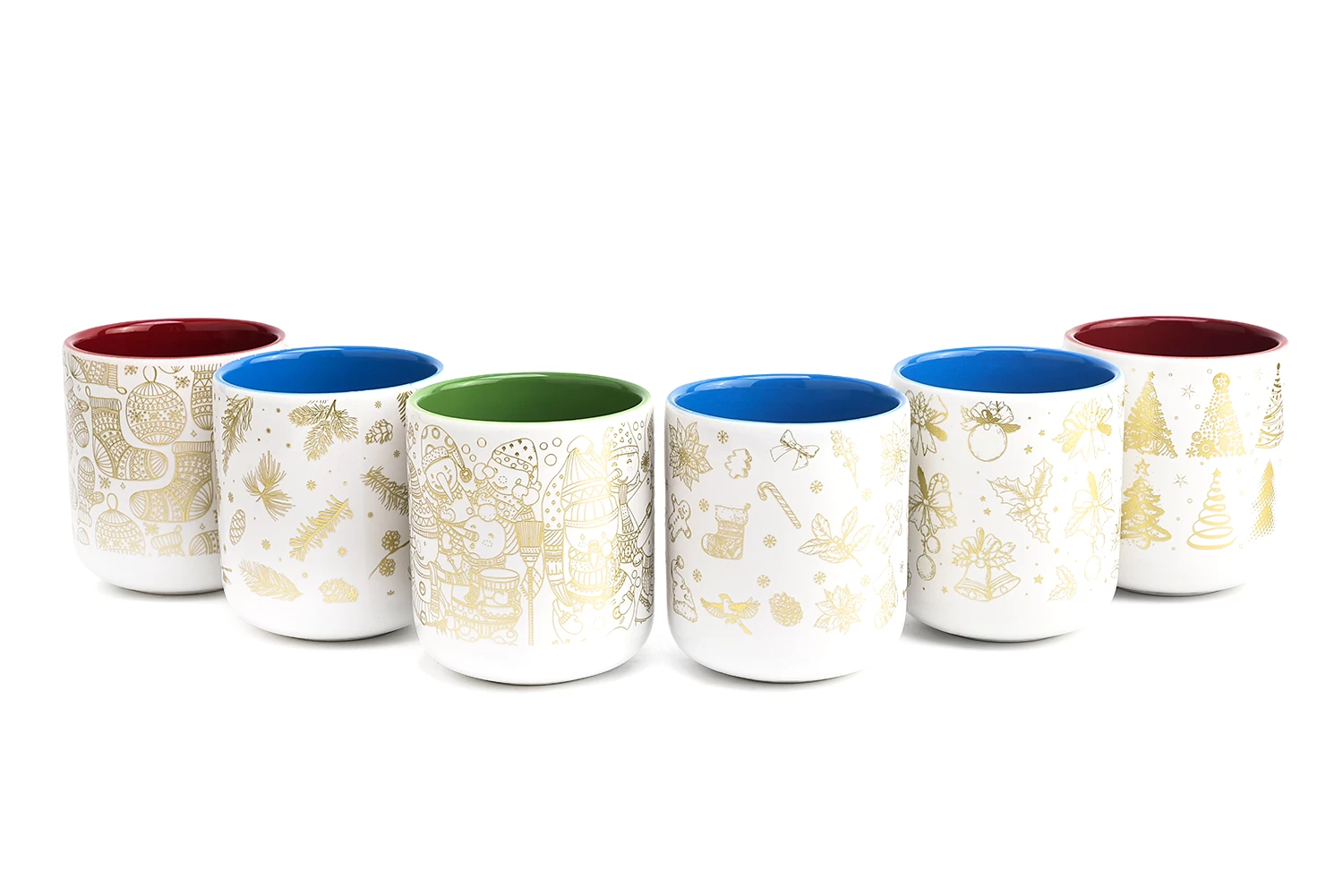Wholesale luxury christmas applique printing ceramic candle jars