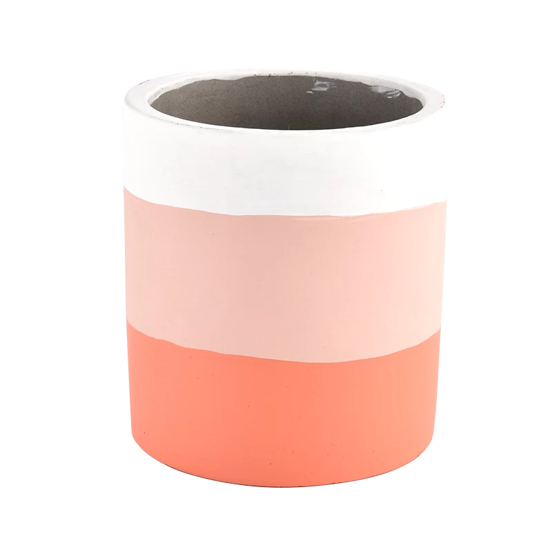 Wholesale multi-colored ceramic candle jar concrete candle jar