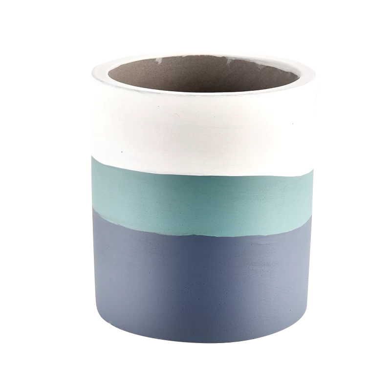 Wholesale multi-colored ceramic candle jar concrete candle jar