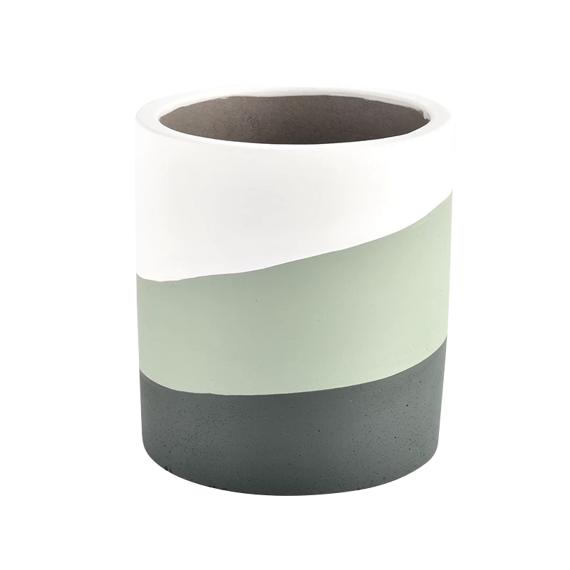 Factory direct sales multi-colored concrete jar candle luxury empty cement ceramic candle jar