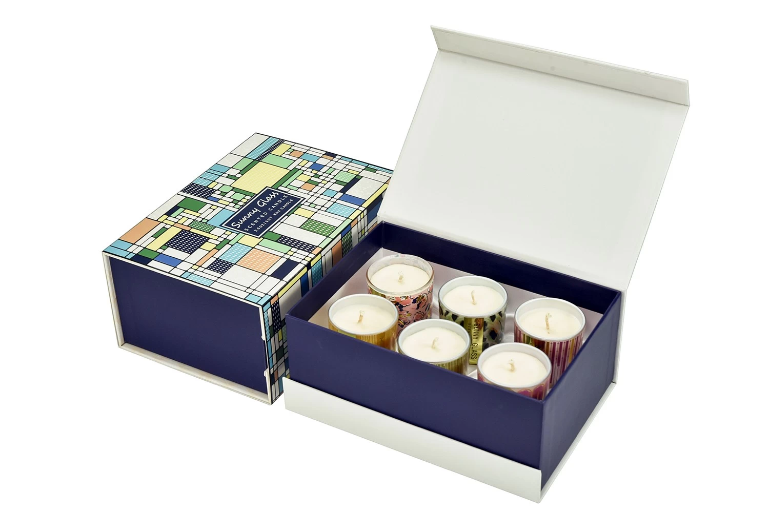 Bauhaus plaid packaging gift box birthday gift box aromatherapy candle holder packaging box