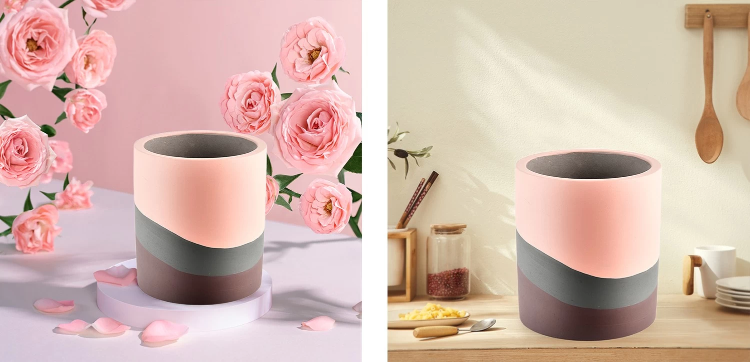Manufacturers direct custom multi-colored ceramic candle jar concrete candle jar