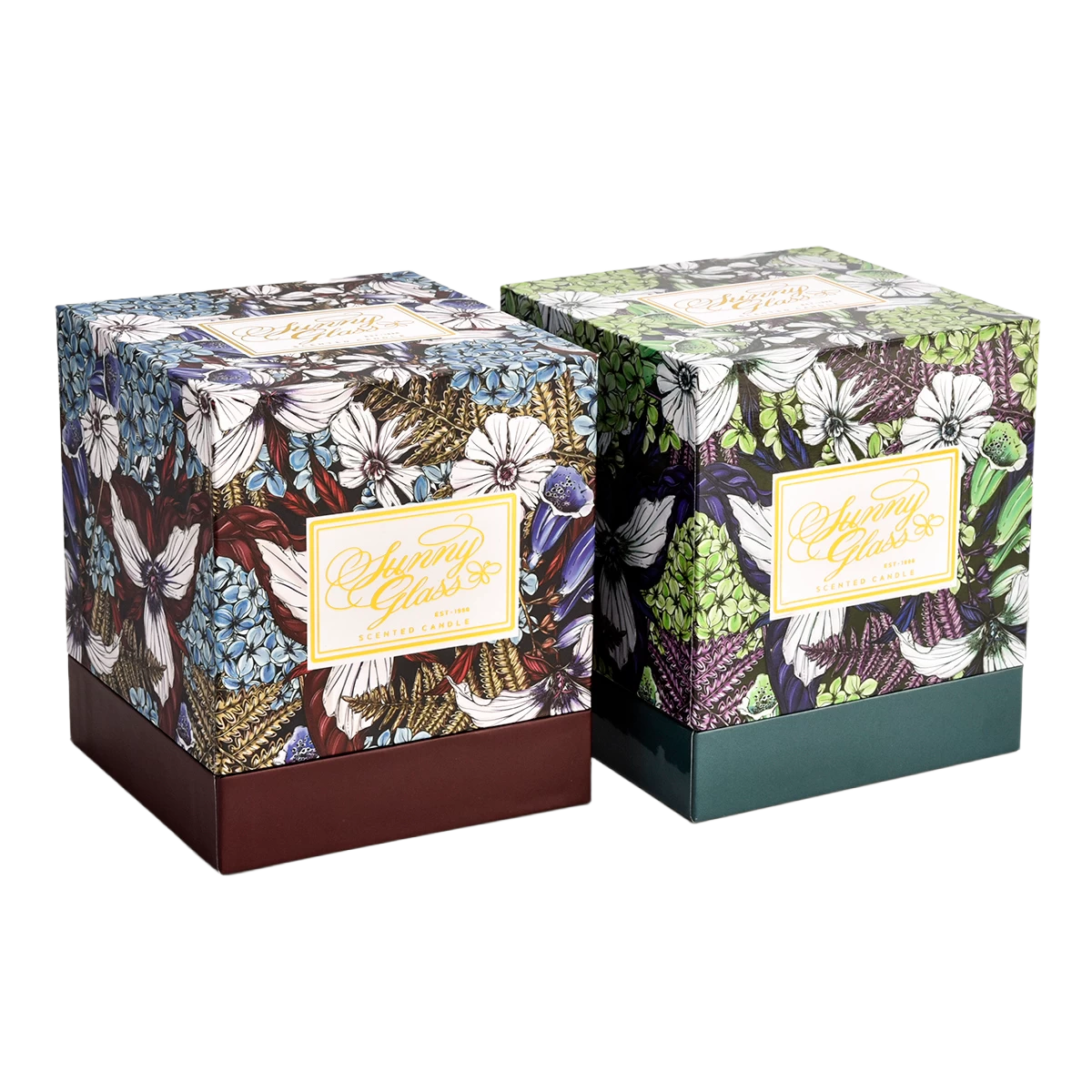 Luxury dark brown pattern design candle holder packaging box gift box